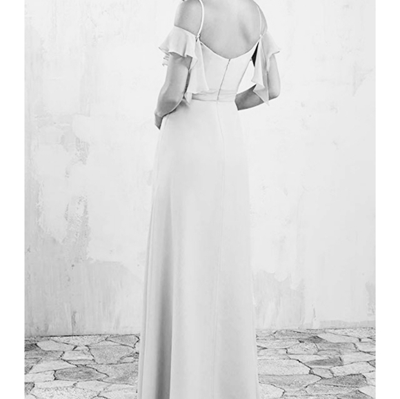 Aurora White Gown Floor Length White Chiffon Dress - Picture 3 of 5